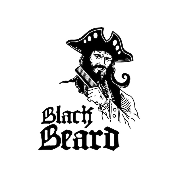 Pirat Handdrawn Black Beard