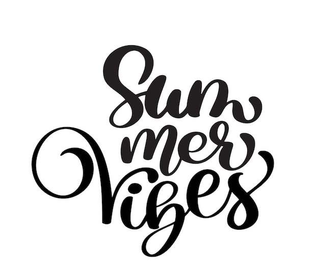 Pismo odręczne Summer vibes napis wektor logo illusrtation nowoczesny napis kaligrafii