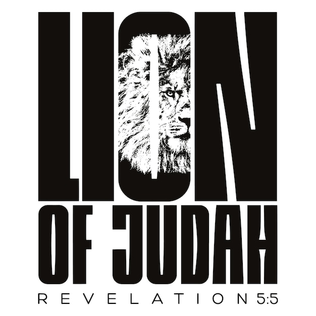 Plik wektorowy pismo święte lew judy werset biblijny objawienie