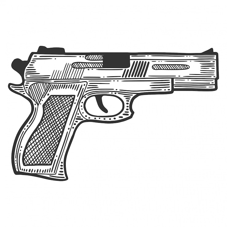 Wektor pistolet, broń palna dla ochrony