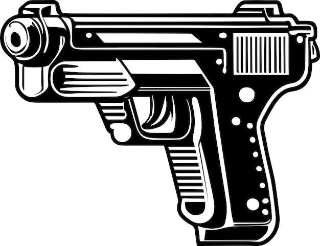 Pistolet Logo monochromatyczny styl projektowania