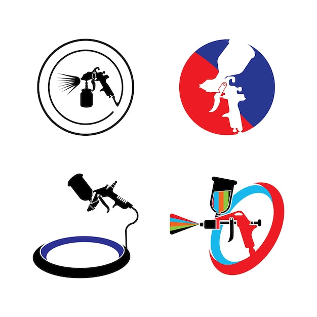 Pistolet Natryskowy Ikona Logo Wektor Ilustracja Projektu