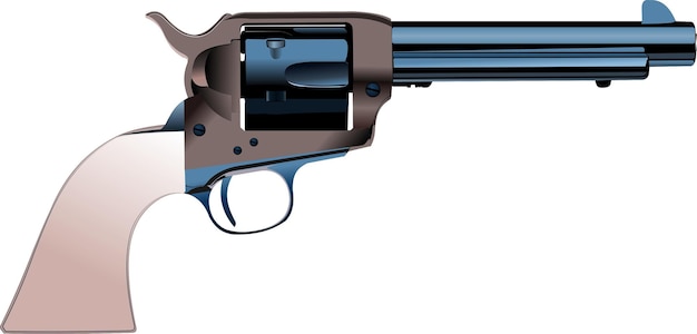 Pistolet rewolwerowy na izolowanym tle ilustracji wektorowych