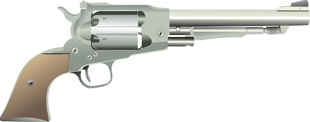 Pistolet rewolwerowy na izolowanym tle ilustracji wektorowych