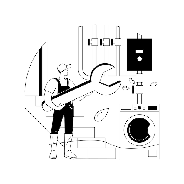 Piwnica usługi abstrakcyjne pojęcie ilustracja wektorowa Hydroizolacja mokra piwnica naprawa zalanie fundament miejsce do przechowywania wynajem wykonawca pleśń wzrost obwodowy drenaż abstrakcyjna metafora
