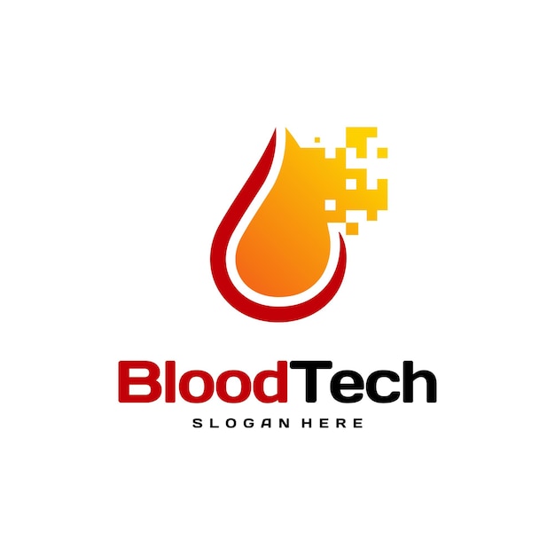 Pix Blood Technology Logo Projektuje Wektor Koncepcyjny, Szablon Projektu Logo Blood Healthcare, Krwiodawca