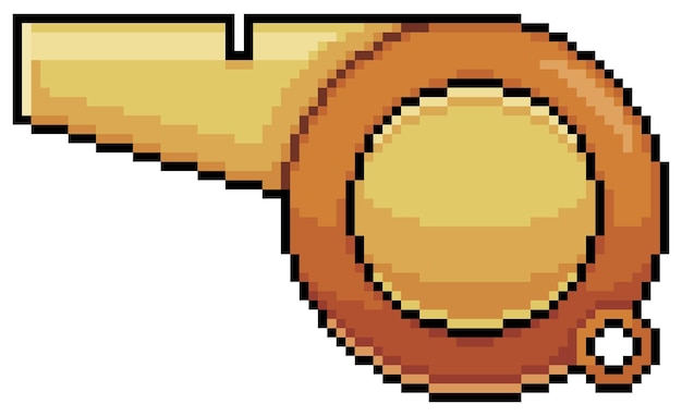 Pixel art piłka nożna gwizdek wektor ikona dla gry 8-bitowej na białym tle