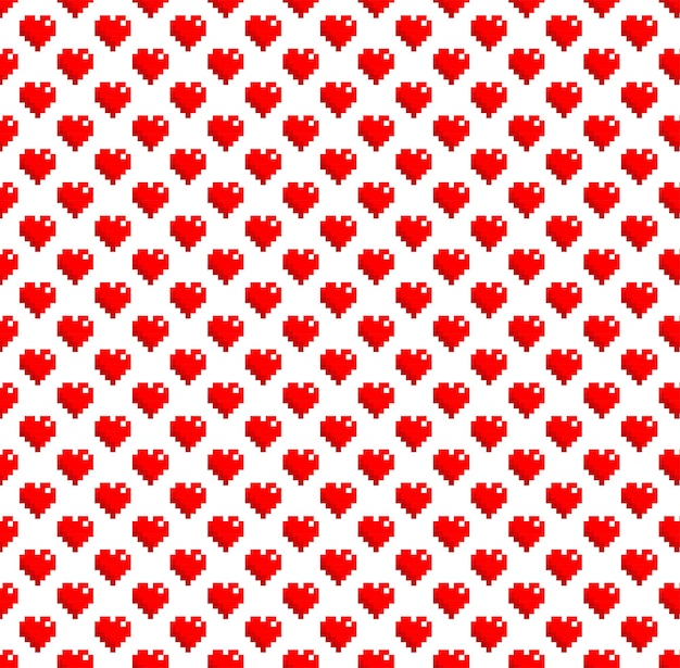 Plik wektorowy pixel art serce wzór tła wektor