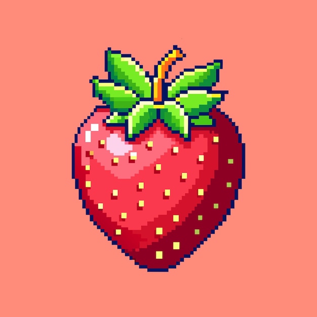 Pixel Art Strawberry Vector Design Ciesz się soczystej czerwonej dobroci tego uroczego owocu