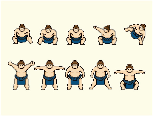 Plik wektorowy pixel art sumo