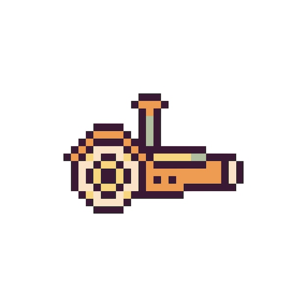 Pixel Art Traktor na białym tle