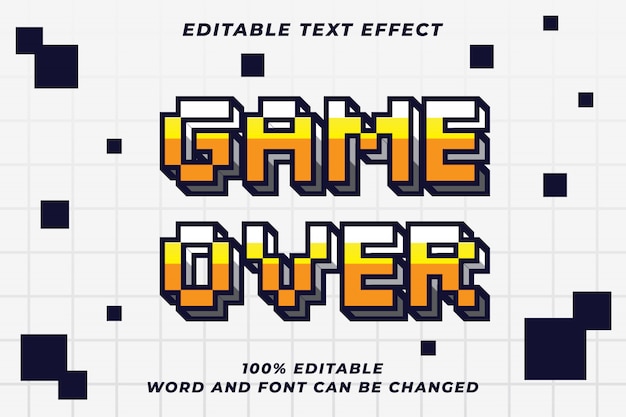 Pixel Game Over Efekt Stylu Tekstu