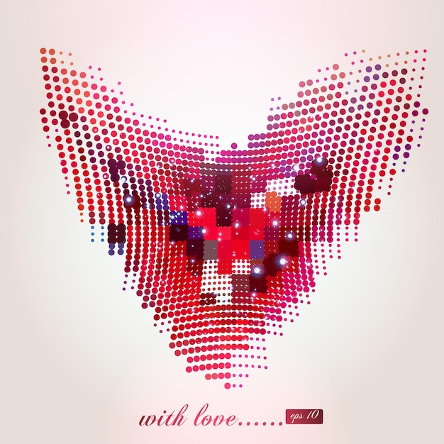 Pixel Pattern Abstract Heart Background Design (pikselowy Wzór Abstrakcyjnego Tła Serca)