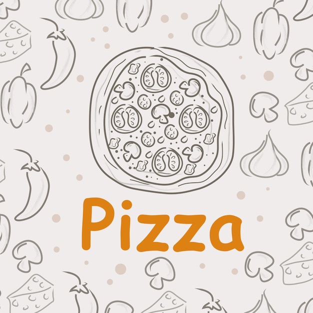 Pizza Doodle Tło Idealne Do Pakowania Papieru