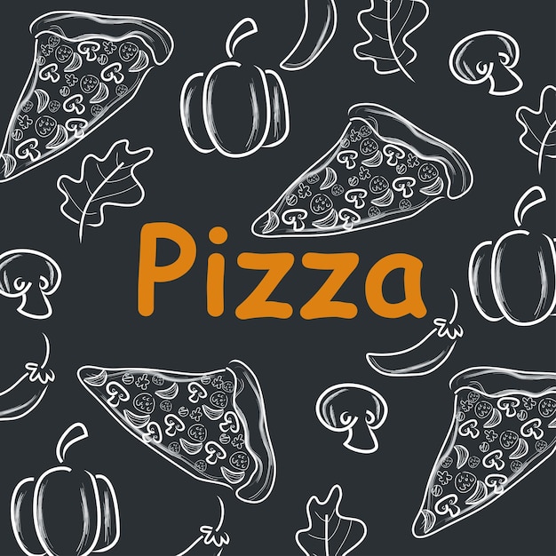 Pizza doodle tło idealne do pakowania papieru