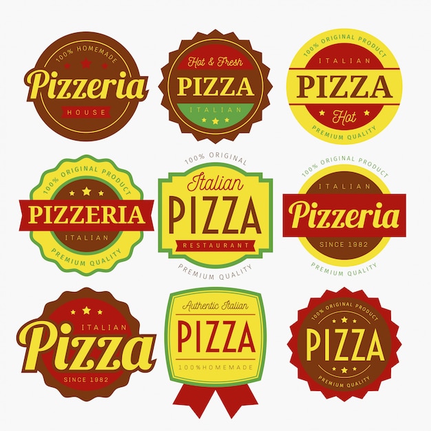 Pizza Labels Vector