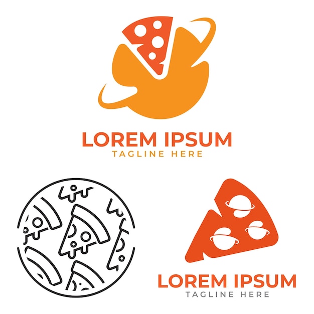 Pizza Logo Kolekcja Szablon Wektor Pizzy świecie