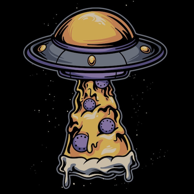 Plik wektorowy pizza obcego ufo