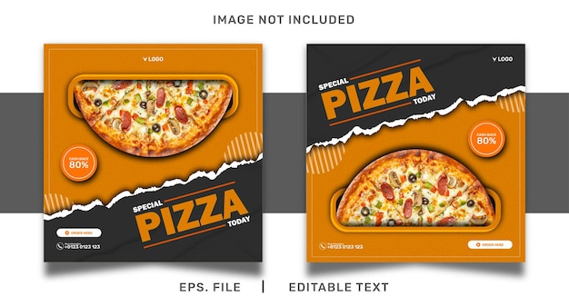 Pizza Plakat Sprzedaż Promocja W Mediach Społecznościowych I Baner Na Instagram Plakat Szablon Postu Projekt