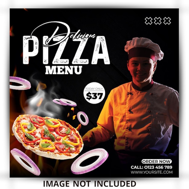 Pizza W Mediach Społecznościowych I Szablon Menu