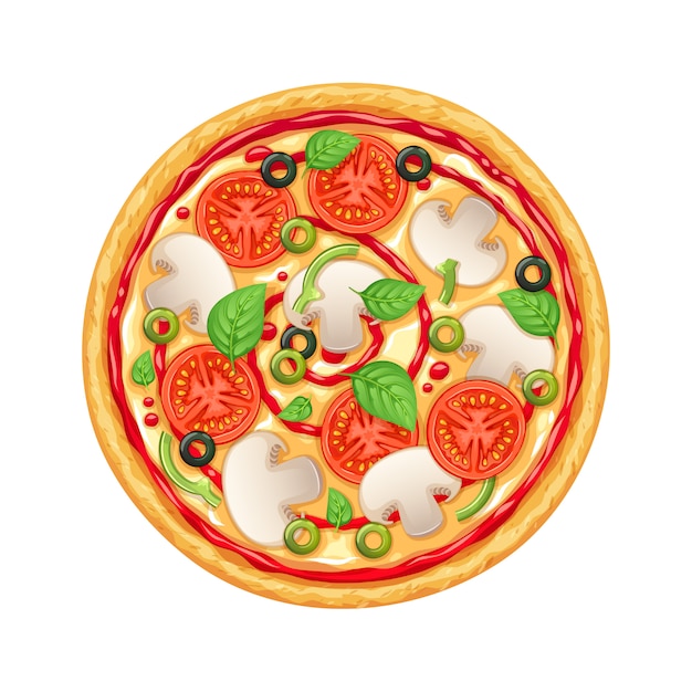 pizza z papryką, mozzarellą i pomidorem.