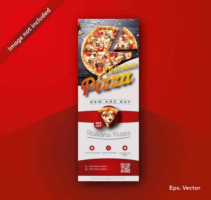 Pizzeria roll up szablon projektu banera