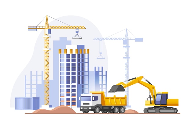 Plac budowy budowa domu Nieruchomości biznes ilustracja wektorowa