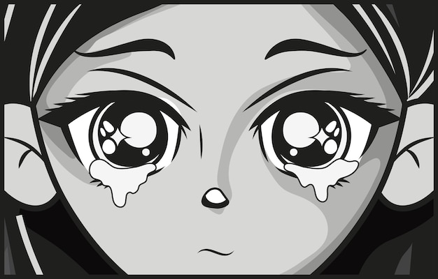 Plik wektorowy płacz projekt dziewczyny anime