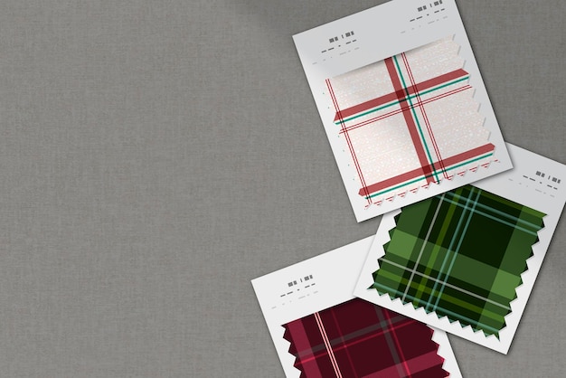 Plaid wzór tkaniny próbki próbki element projektu wektor zestaw