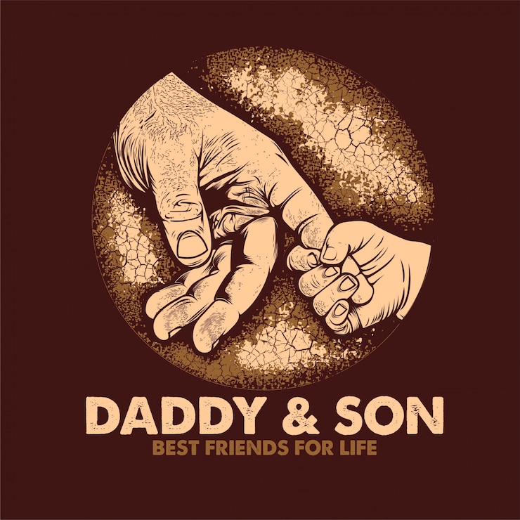 Wektor plakat daddy & son best friends for life