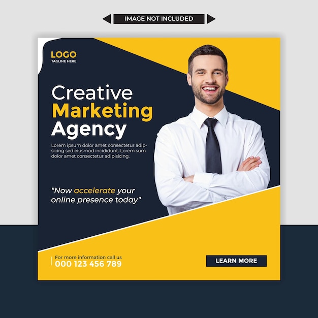 Plik wektorowy plakat dla agencji marketingowej z napisem „kreatywna agencja marketingowa”.