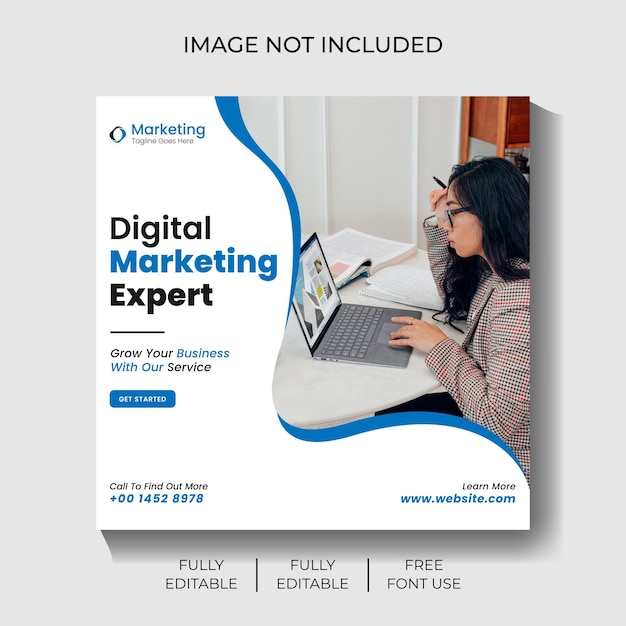 Plakat Dla Eksperta Ds. Marketingu Cyfrowego Z Napisem „ekspert Ds. Marketingu Cyfrowego”.
