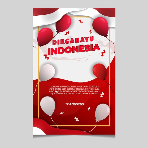 Plakat Dzień Niepodległości Indonezji