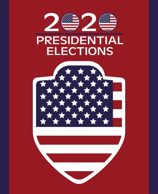 Plakat Dzień Wyborów W Usa Z Flagą W Tarczy I Napisem