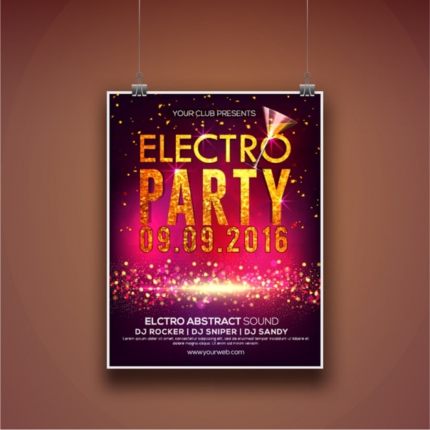 Plik wektorowy plakat electro party z błyszczącymi kształtach