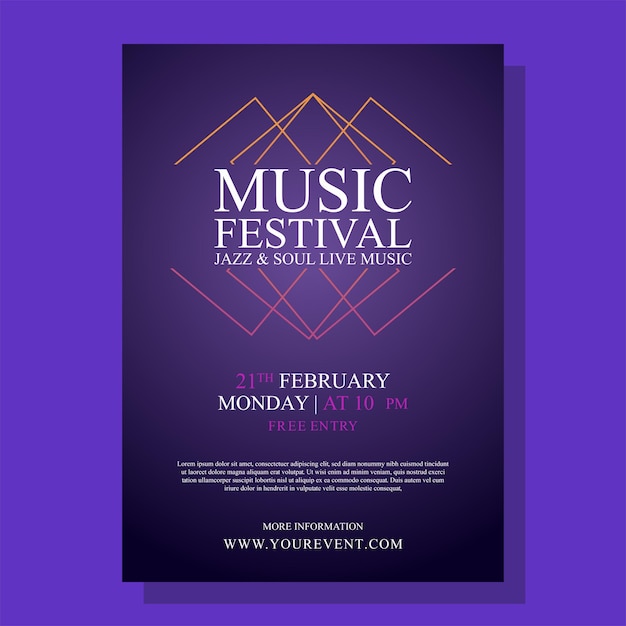 Plik wektorowy plakat festiwalu muzycznego z koncepcją imprezy