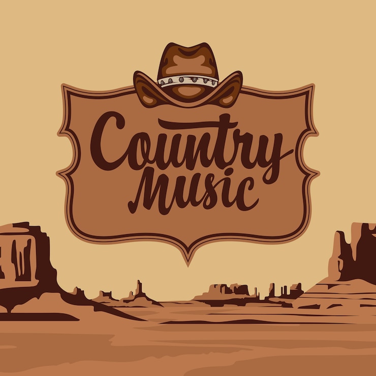 Wektor plakat festiwalu muzyki country
