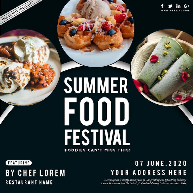 Plik wektorowy plakat festiwalu summer food