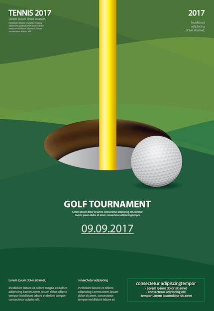 Plakat Golfowy Wektorowa Ilustracja