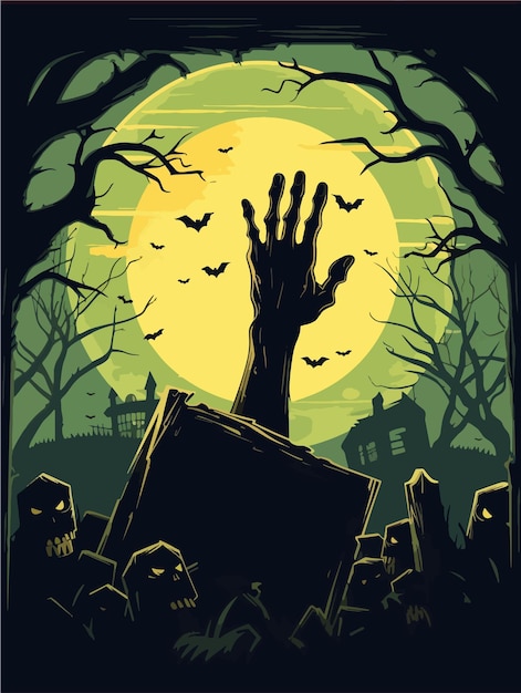 Plakat Halloween Halloween straszny rysunek malarstwo cieniowanie łączące rozrywkę relaksacyjną