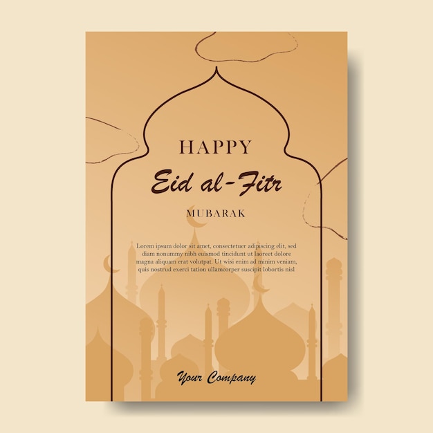 Plakat Happy Eid Al Fitr Mubarak Z Tłem Gradientowym