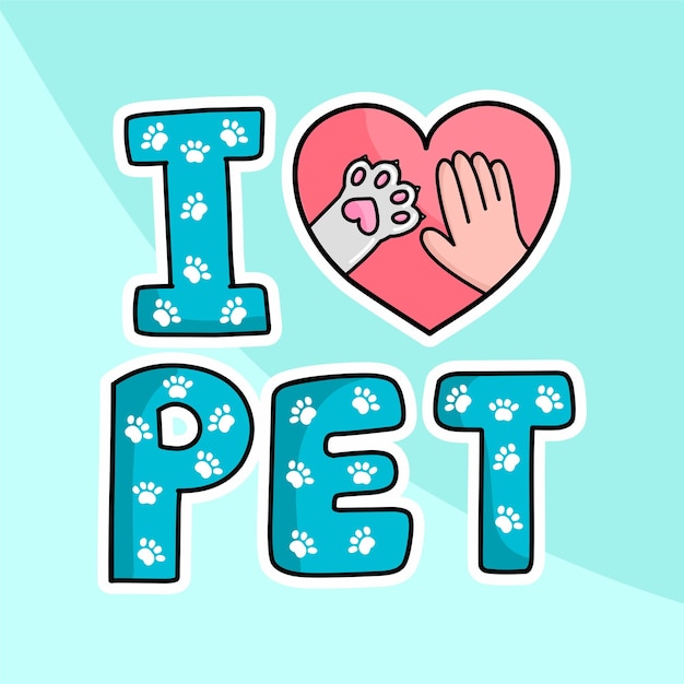 Plakat Kartka Banner I Love Pet