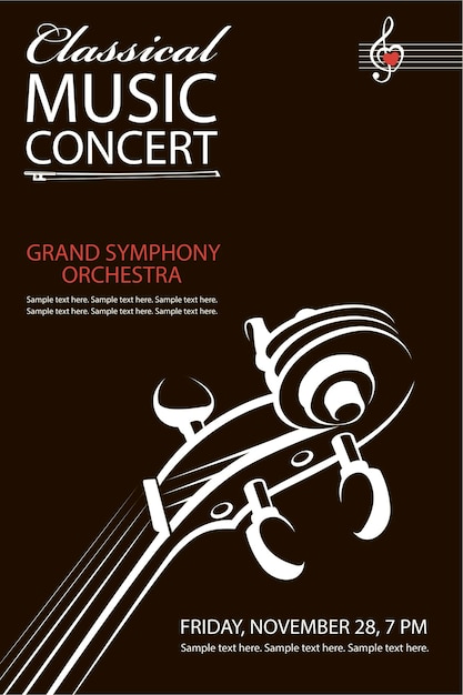 Plik wektorowy plakat koncertu klasycznego