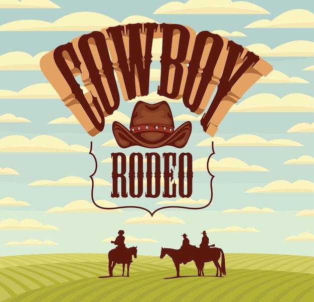 Plik wektorowy plakat kowbojskiego rodeo