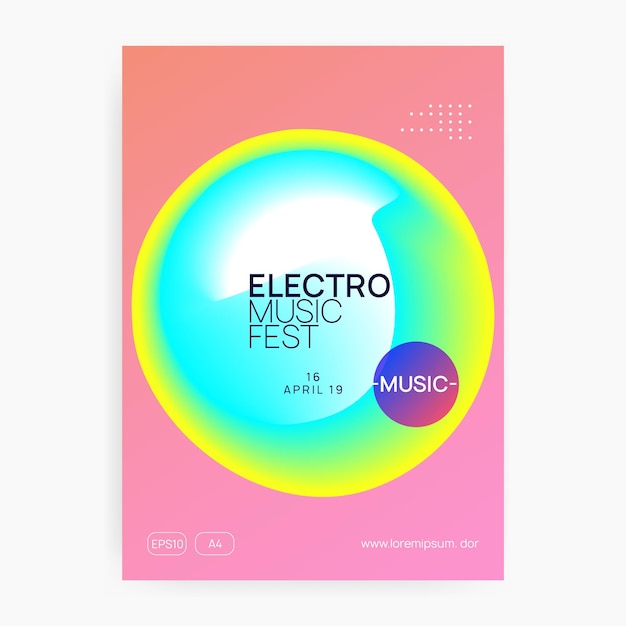Plakat letniego festiwalu i ulotka muzyczna