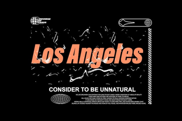 Plakat Los Angeles Z Czarnym Tłem.