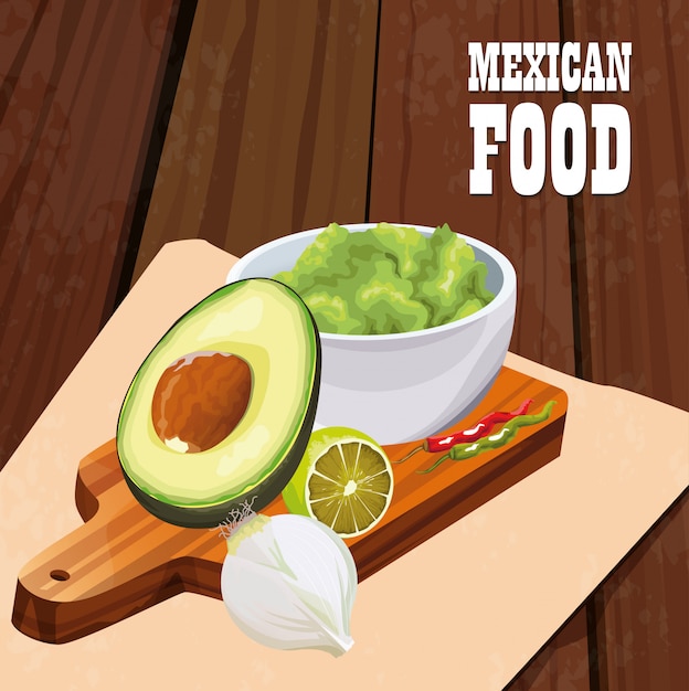 Plakat Meksykańskie Jedzenie Z Guacamole