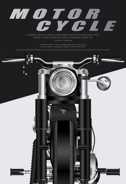 Plakat Motocykl Chopper na białym tle