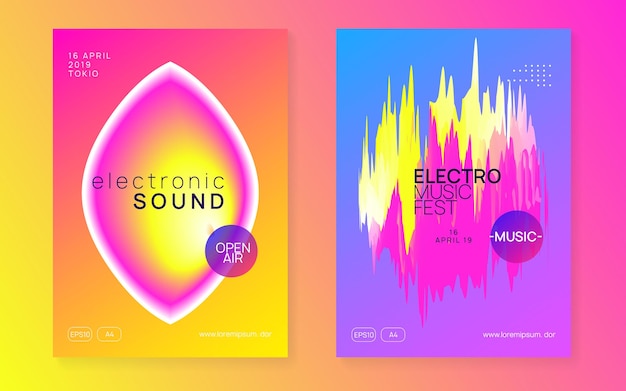 Plakat muzyczny. Efekt jazzowy na zaproszenie. Zabawna ulotka taneczna. Dom I Dyskoteka Wektor. Tło wakacje dla koncepcji prezentacji. Różowy i żółty plakat muzyczny