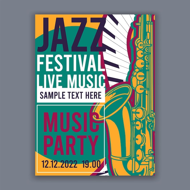 Plakat Muzyki Jazzowej Na Koncerty Muzyczne I Festiwale Ilustracji Wektorowych